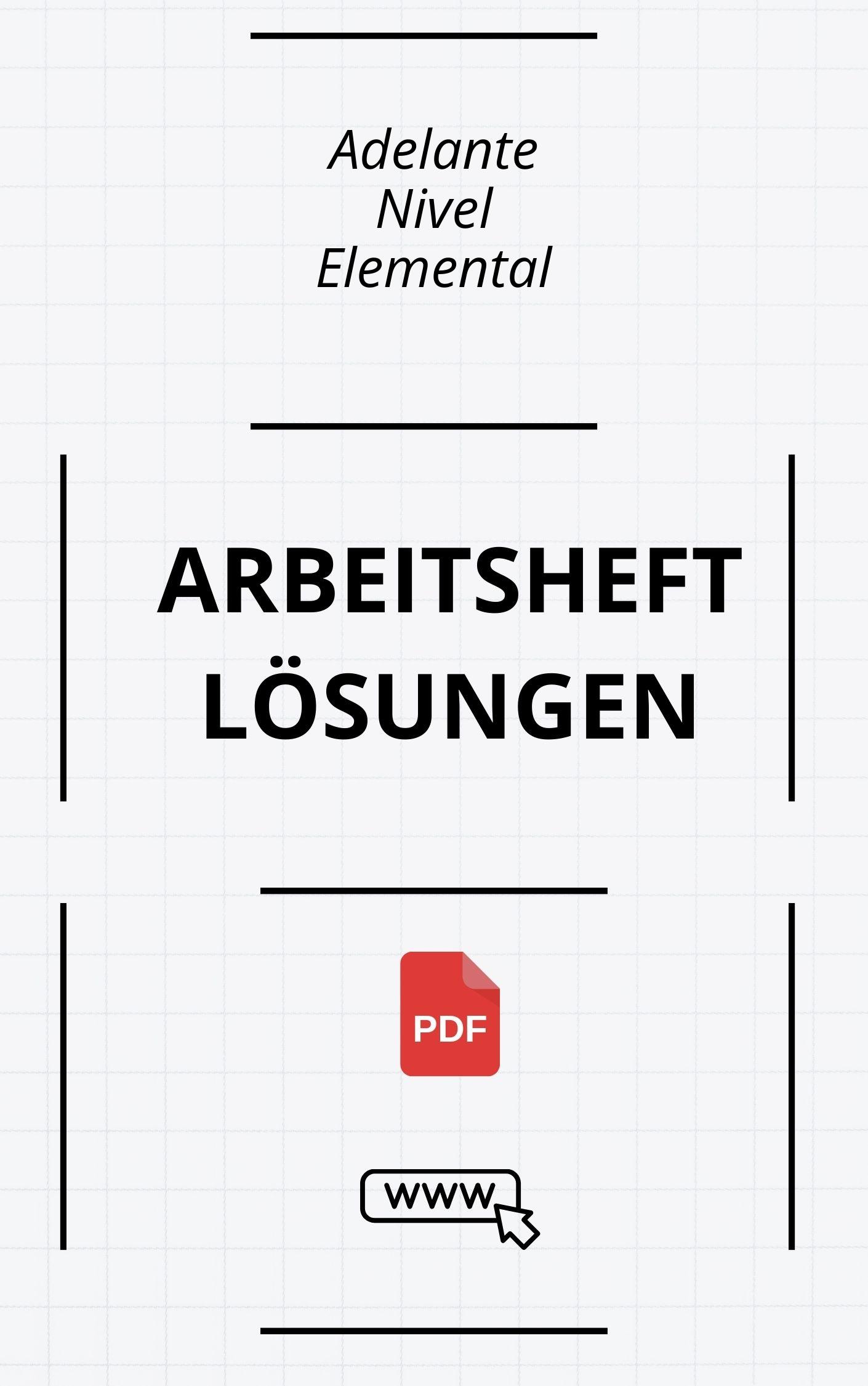 Adelante Nivel Elemental Arbeitsheft Lösungen