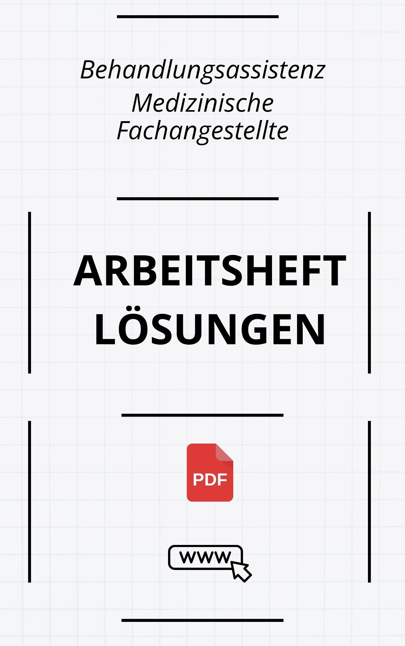 Behandlungsassistenz Medizinische Fachangestellte Arbeitsheft Lösungen