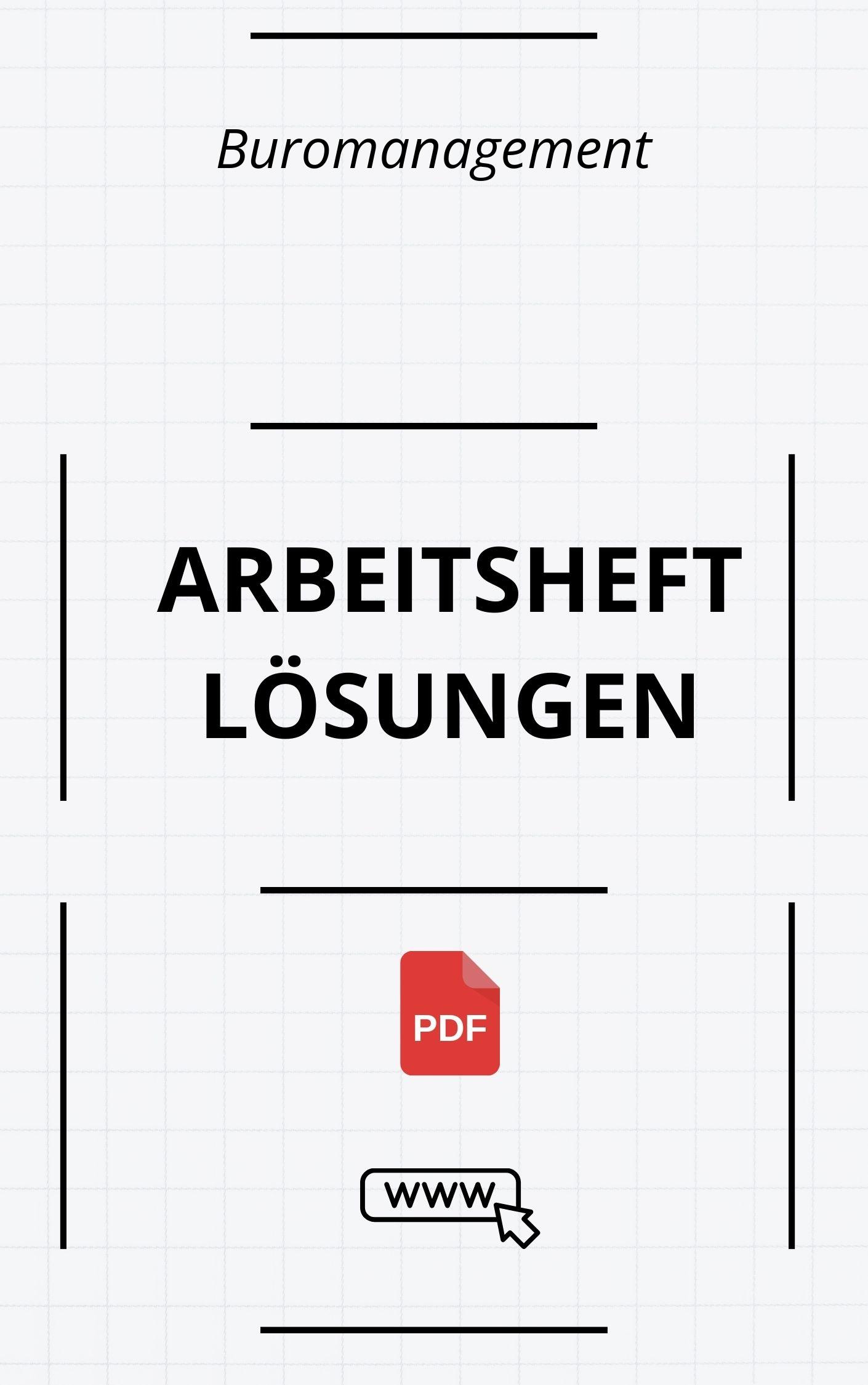 Büromanagement Arbeitsheft Lösungen